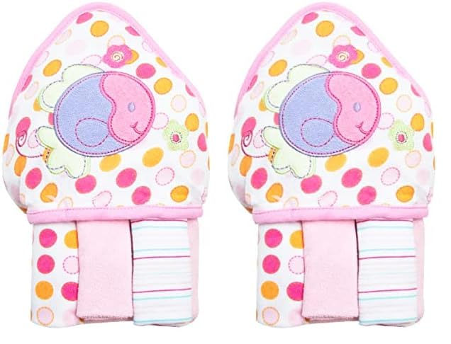 Spasilk Baby Bath Hooded Terry Towel with 3 Washcloths, Baby Bath Essentials, One Size, Blue Whale