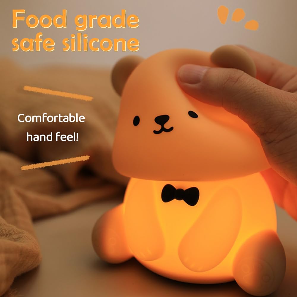 Cute Frog Night Light for Kids, Color Changeable Soft Silicone Sleeping Night Lamp for Nursery, Dimmable Timer Rechargeable Colorful Baby's Light Room Decor Children Gifts