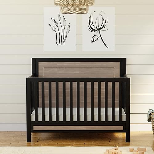 Carter's by DaVinci Radley 4-in-1 Convertible Crib in White & Coastwood, Greenguard Gold Certified