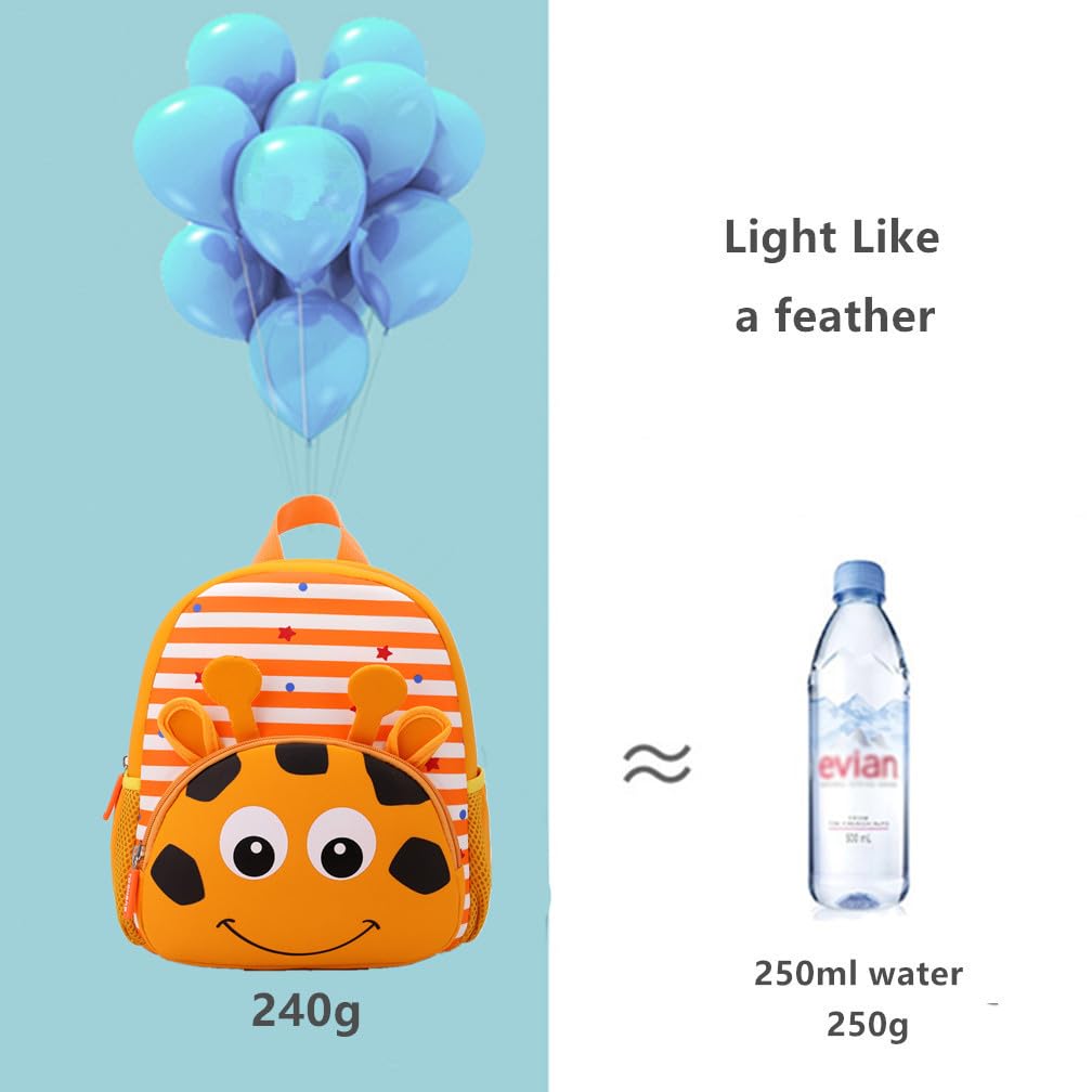 Toddler Backpack Neoprene Zoo Kids Casual Backpack Water Resistance Kindergarten Preschool Bags for Little Boys Girls (Giraffe)