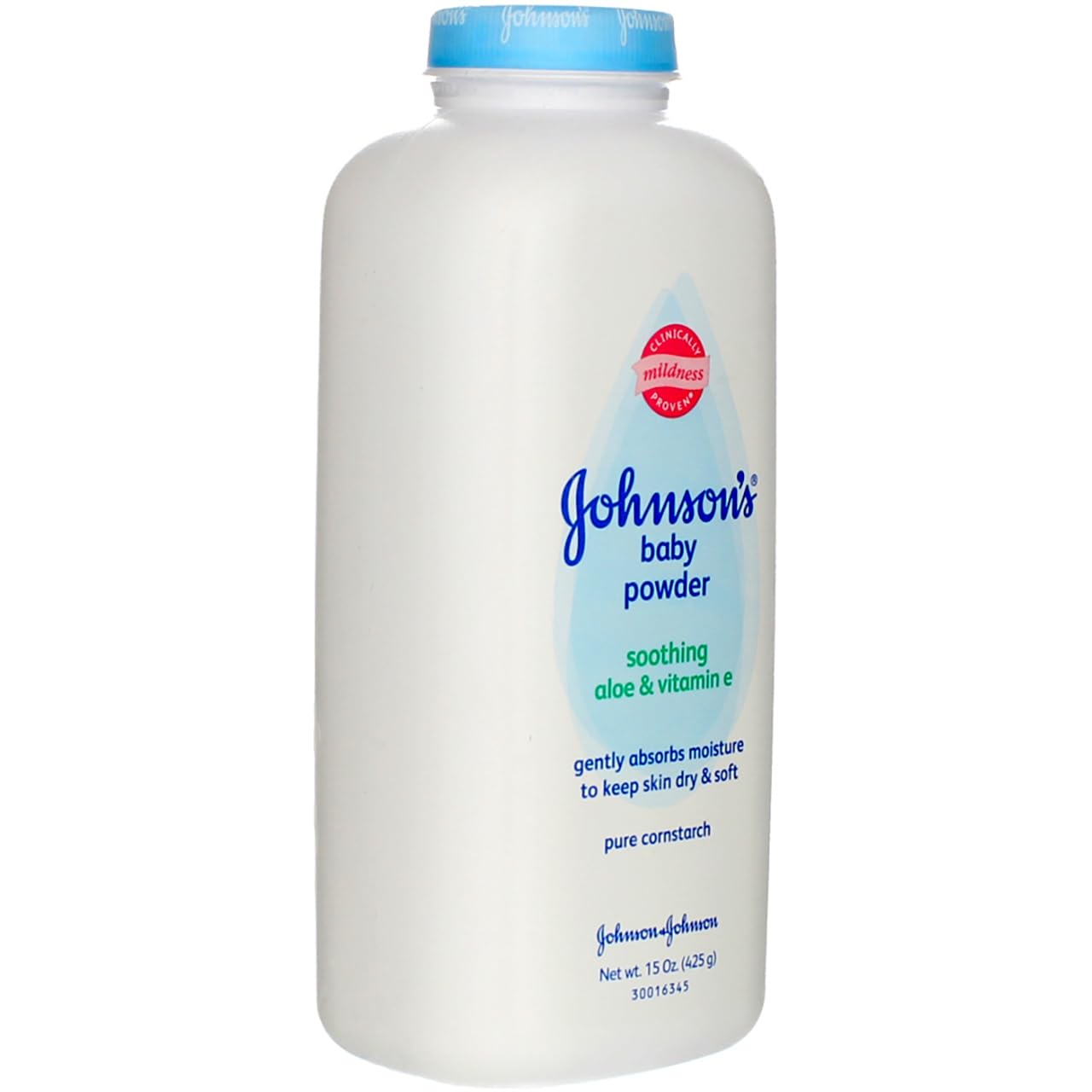 Johnson's Baby Powder, Naturally Derived Cornstarch with Aloe & Vitamin E for Delicate Skin, Hypoallergenic and Free of Parabens, Phthalates, and Dyes for Gentle Baby Skin Care, 15 oz