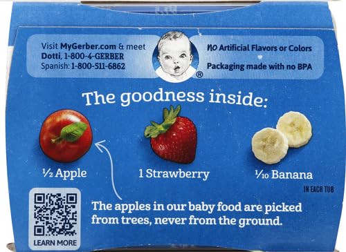 Gerber Baby Food, Banana Apple Pear, 4 Oz, 2 Ct