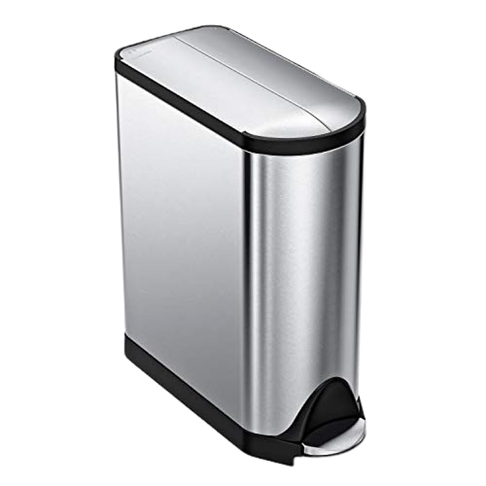 simplehuman Diaper Can with Odorsorb System (Odorsorb Pods and Odorsorb Liners), 18 Liter/ 4.8 Gallon, White Stainless Steel