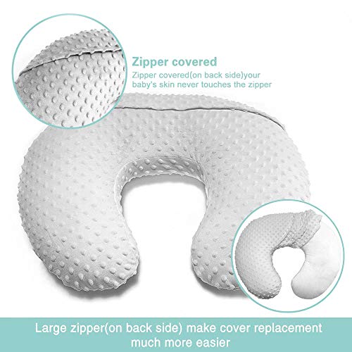 OWLOWLA Nursing Pillow Cover, Breastfeeding Pillow Slipcover Fits Nursing Pillow for Baby Boy Girl(Blush Pink)