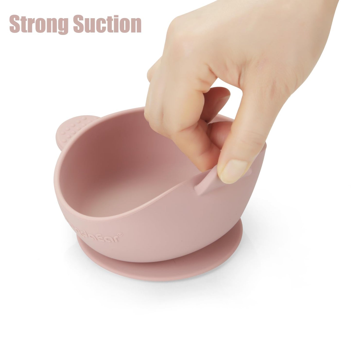 PandaEar 3 Pack Baby Bowls with Suction| Stay Put Silicone Food Bowl for Babies Kids Toddlers Infants| Food Grade Soft Safe BPA-Free Silicone (Pink)