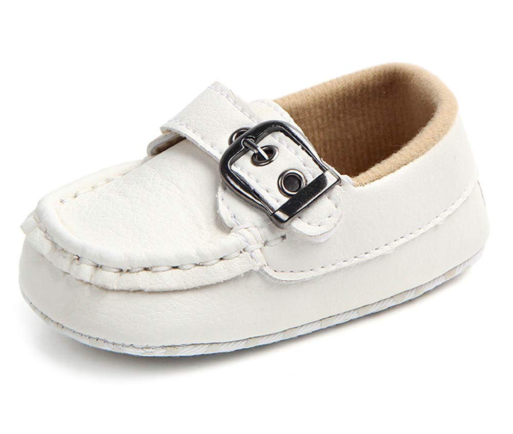 LONSOEN Baby Girls Boys Loafers Prewalker Dress Crib Shoes