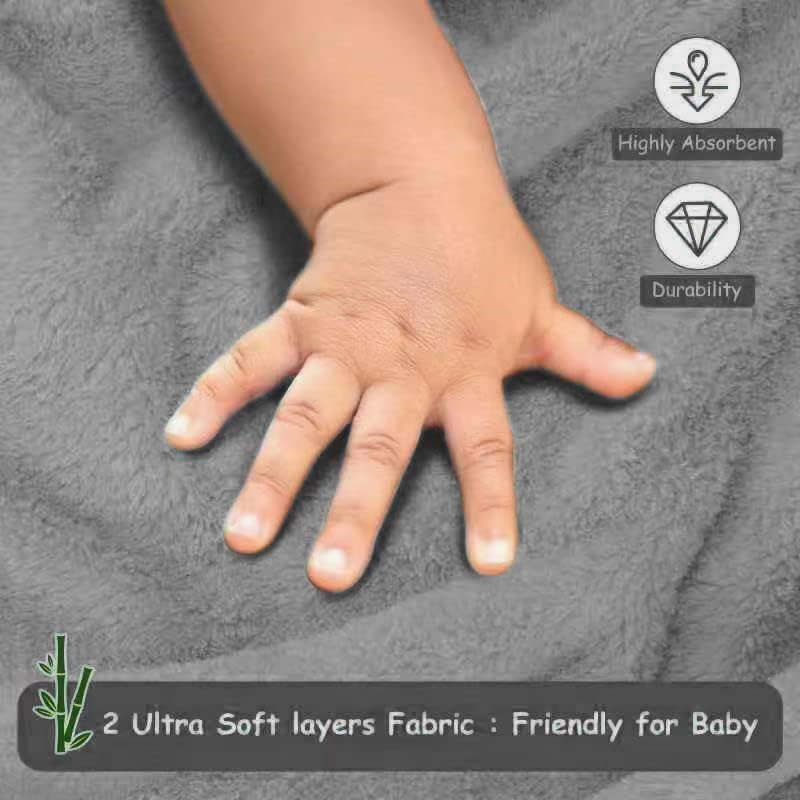 URSEORY 2 Pack Hooded Baby Towels, Premium Soft Bath Towel for Babies, Newborn, Infant and Toddler, Ultra Absorbent, Natural Baby Stuff Towel with Hood for Boy and Girl (Elephant, Bird)