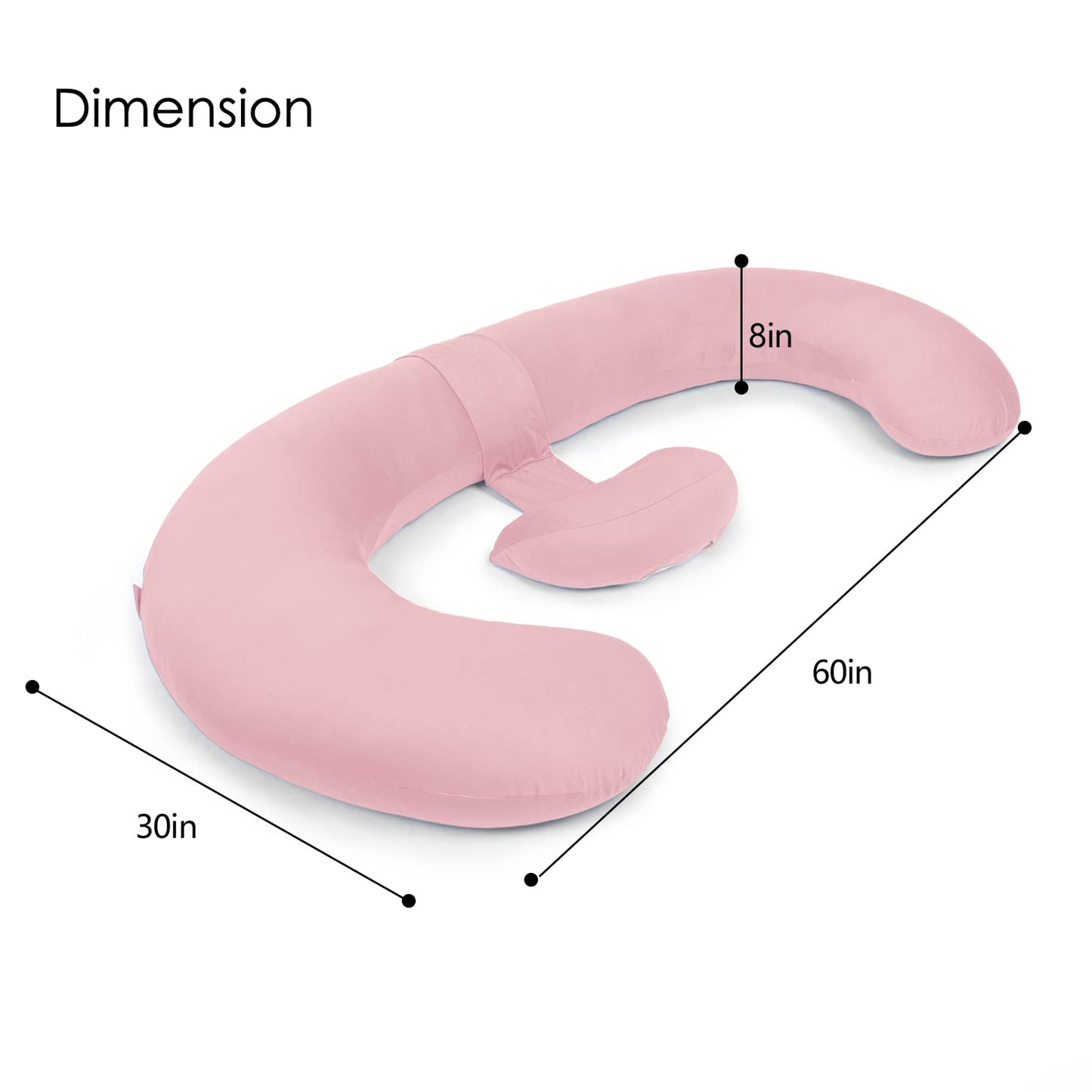 QUEEN ROSE Cooling Pregnancy Pillows,E Shaped Full Body Pillow for Sleeping, with Pregnancy Wedge Pillow for Belly Support, 60 Inch Maternity Pillow for Side Sleeper, Cooling Rayon Cover, Purple