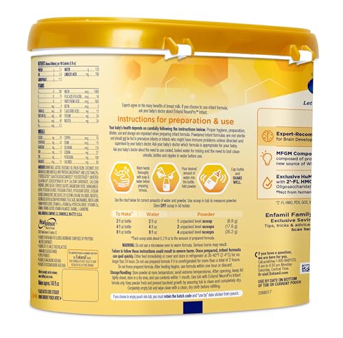 Enfamil NeuroPro Baby Formula, MFGM* 5-Year Benefit, Expert-Recommended Brain-Building Omega-3 DHA, Exclusive Immune Supporting HuMO6 Blend, Infant Formula Powder, Baby Milk, 20.7 Oz