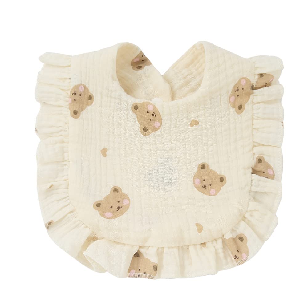 4 PACK Solid Muslin Baby Drool Bibs Set for Unisex Boys Girls Cotton Adjustable Teething Feeding Drooling Bibs