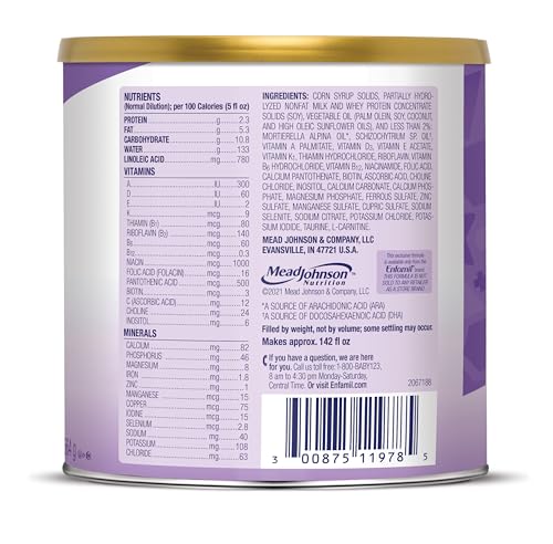 Enfamil Gentlease Baby Formula, Clinically Proven to Reduce Fussiness, Crying, Gas & Spit-up in 24 hours, Brain-Building Omega-3 DHA & Choline, Infant Formula Powder, Baby Milk, 19.9 Oz Can, 4 Count