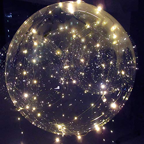 White LED Balloons Light up Bobo Party Balloons DIY kit-Clear Cold White LED Balloons for Helium or Air (cold white, 6 pack)