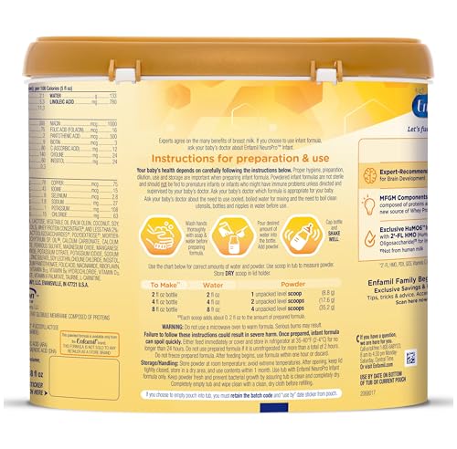 Enfamil NeuroPro Baby Formula, MFGM* 5-Year Benefit, Expert-Recommended Brain-Building Omega-3 DHA, Exclusive Immune Supporting HuMO6 Blend, Infant Formula Powder, Baby Milk, 20.7 Oz