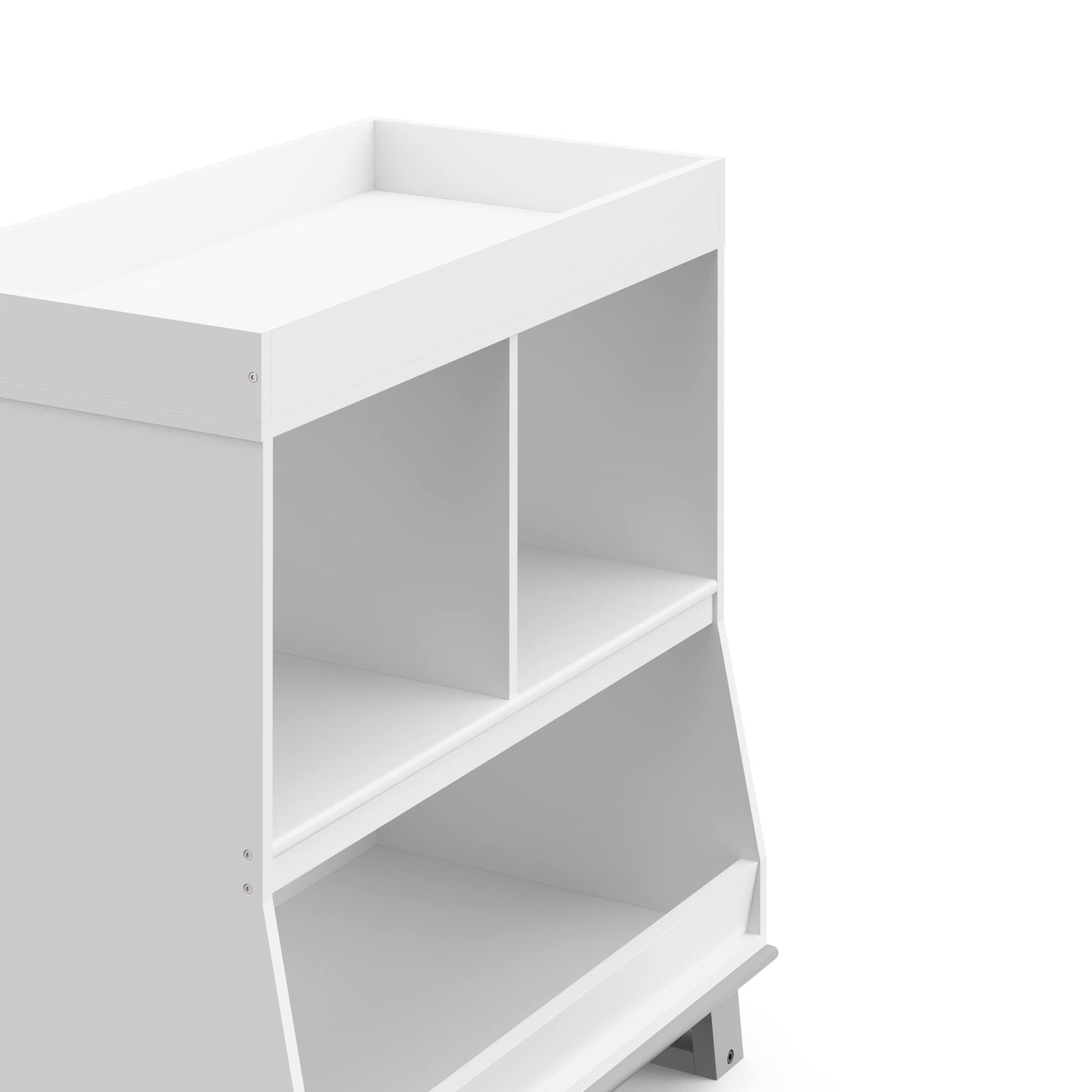 Storkcraft Modern Nursery Changing Table Dresser (White with White) – GREENGUARD Gold Certified, Dresser for Nursery, Changing Table With Drawers
