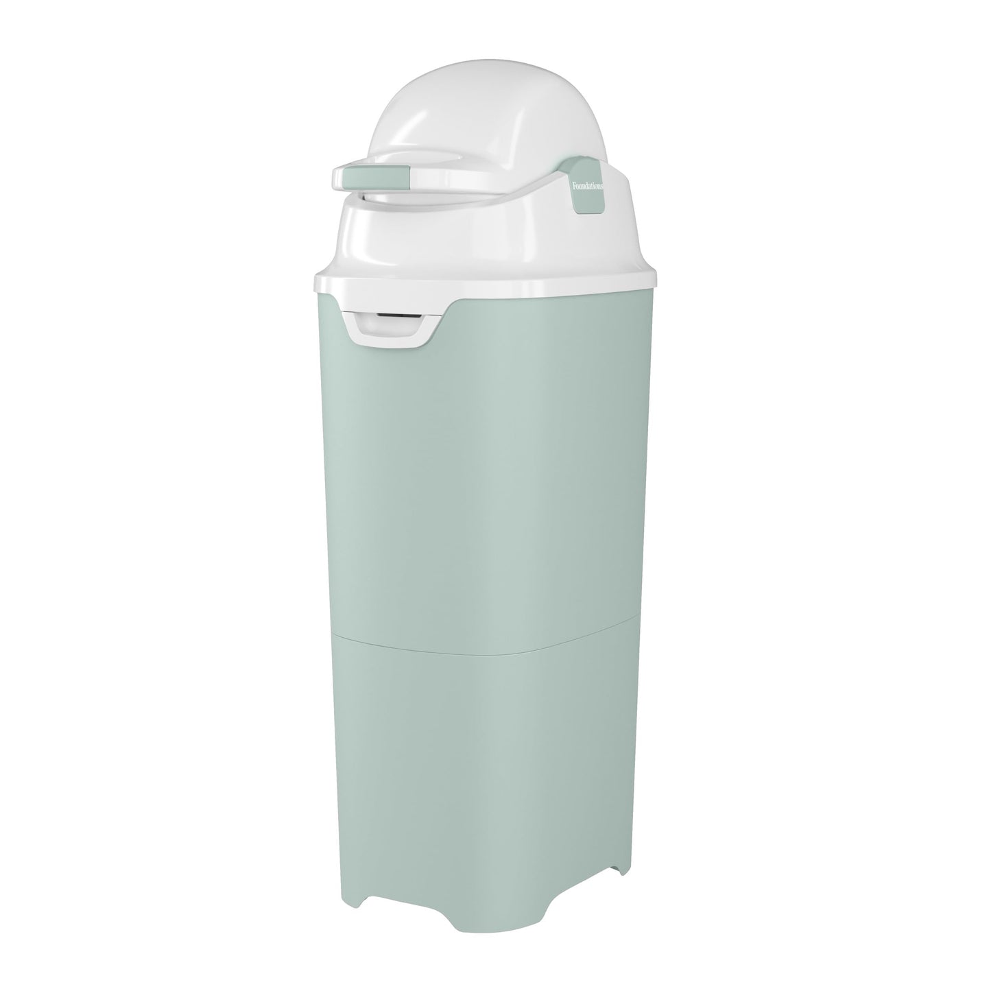 Foundations Tall Diaper Pail with Airtight Lid - Durable & Odorless Diaper Disposal, Large Capacity, Holds up to 60 Newborn Diapers, Refill with Any Bags - Gray