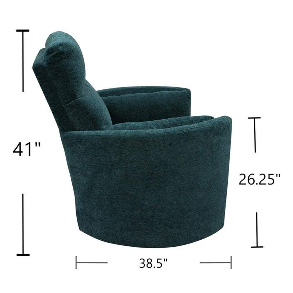 Pemberly Row Contemporary Fabric Swivel Glider Recliner in Ivory