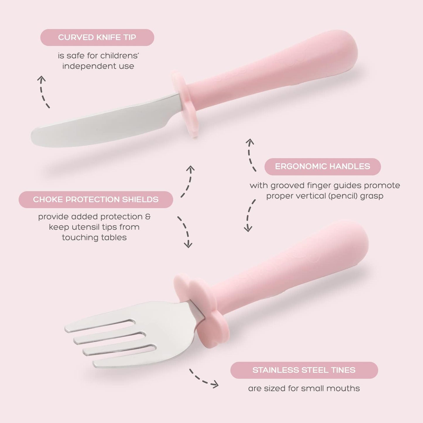 Grabease - 3-piece stainless steel ergonomic cutlery