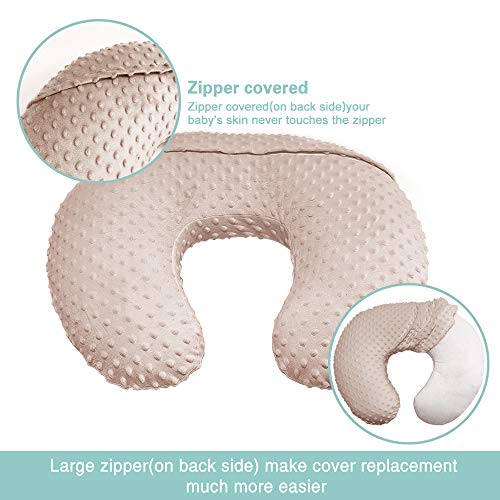 OWLOWLA Nursing Pillow Cover, Breastfeeding Pillow Slipcover Fits Nursing Pillow for Baby Boy Girl(Blush Pink)