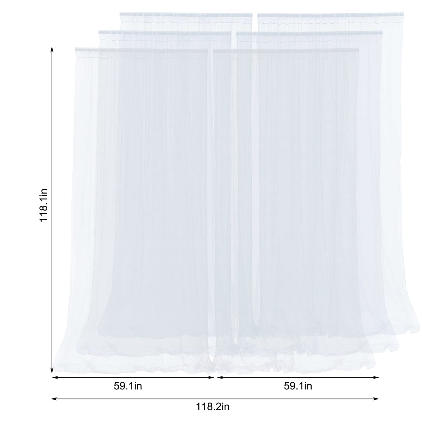 Champagne Tulle Backdrop Curtain for Parties Wedding 10ft×8ft Champagne Sheer Backdrop Curtains for Baby Shower Bridal Shower Reception Birthday Party Christmas Photoshoot Decorations 2 Panels