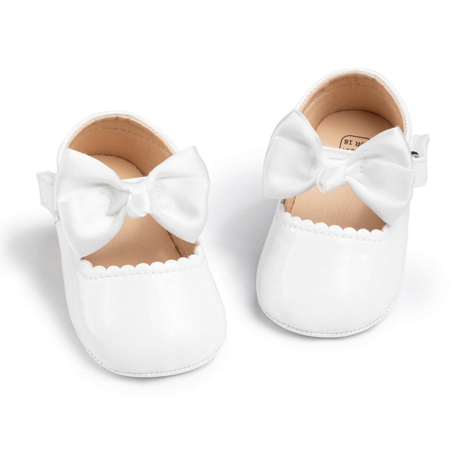 Baby Girl Mary Jane Flats Dress Shoes - Infant Newborn Shoes Anti-Slip Soft PU Leather Party School Wedding Princess Baby Girl Shoes 0-18M