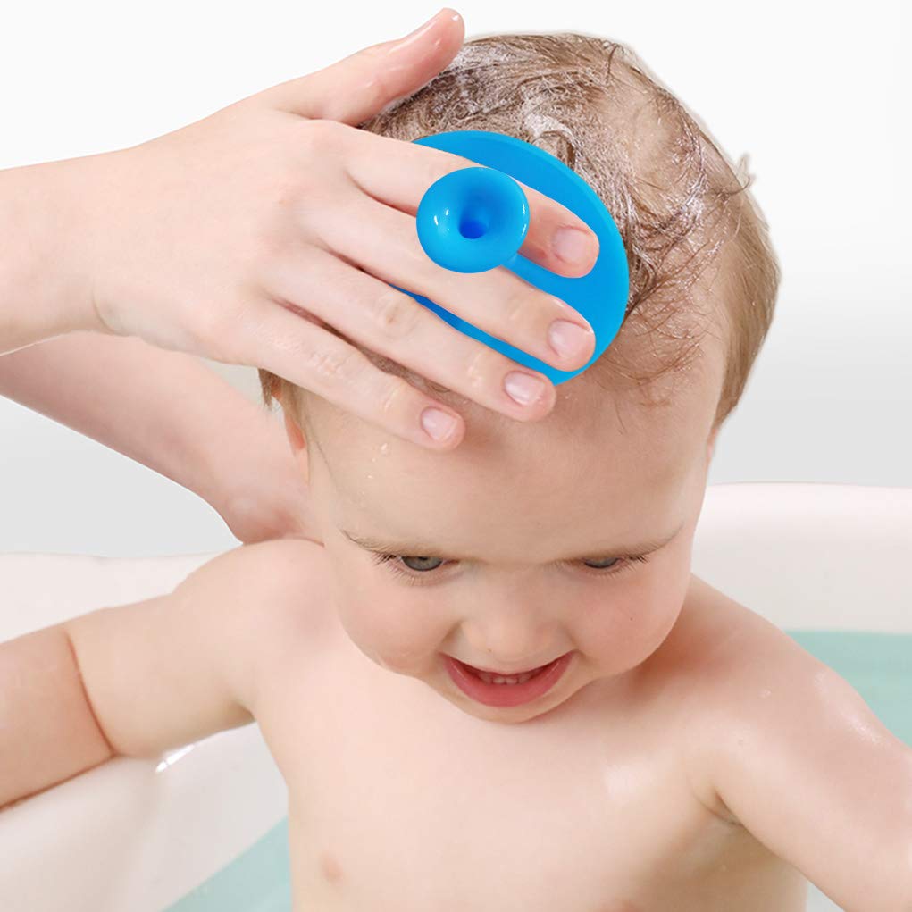 Baby Bath Brush, Baby Cradle Cap Brush, Silicone Massage Brush, Silicone Scrubbers Exfoliator Brush, Skin Scrubber Baby Essential for Dry Skin, Cradle Cap and Eczema (Small-4PCS)