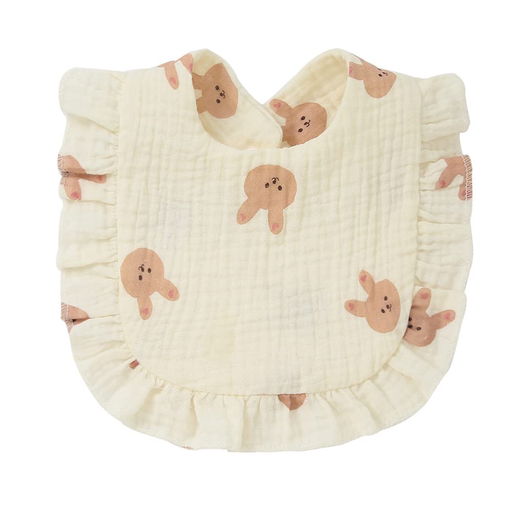 4 PACK Solid Muslin Baby Drool Bibs Set for Unisex Boys Girls Cotton Adjustable Teething Feeding Drooling Bibs