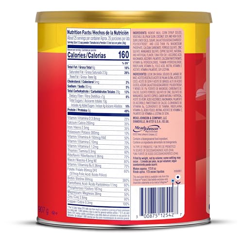 Enfagrow PREMIUM Toddler Nutritional Drink, Made with Real Milk, Brain-Building Omega-3 DHA, Nutrients and Prebiotics for Growth & Immune Support, Non-GMO, Toddler Milk Powder, 24 Oz Can