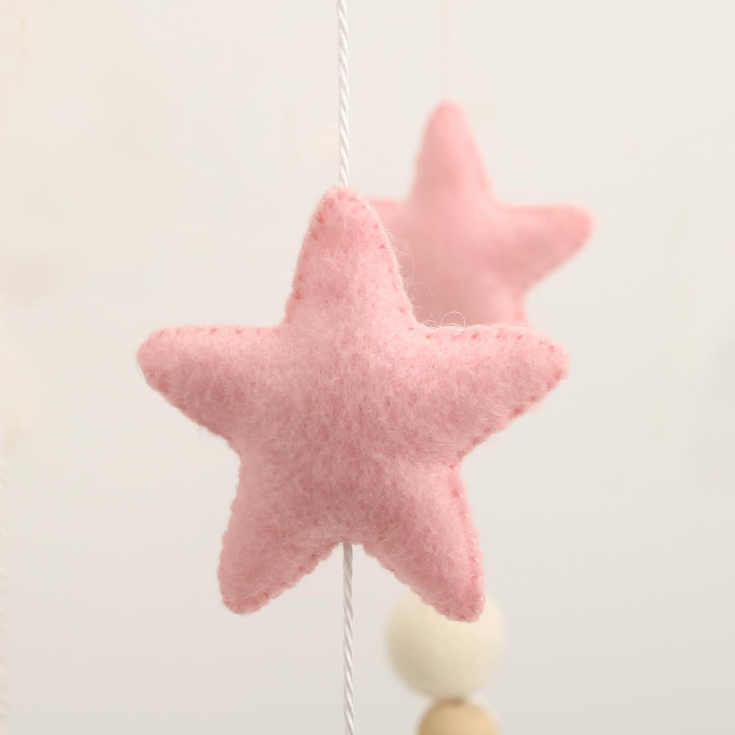Cloud Mobile for Crib - A Handmade Cloud Crib Mobile with Moon and Pink Stars