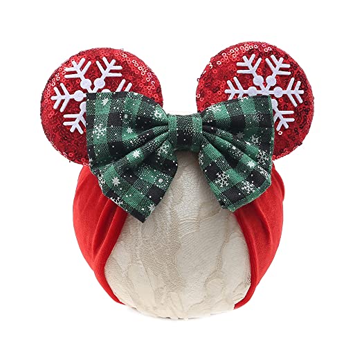 JIAHANG Baby Leopard Bows Turban Knotted Head Wraps, Hair Bows Headbands Stretchy Hair bands for Infant Toddlers Girls (pink leopard)