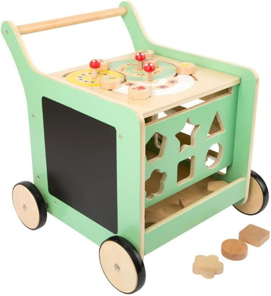Wooden Toys Premium Pastel Wooden Baby Walker and playcenter Move it! Designed for Toddlers 12+ Months, Multi (10947)