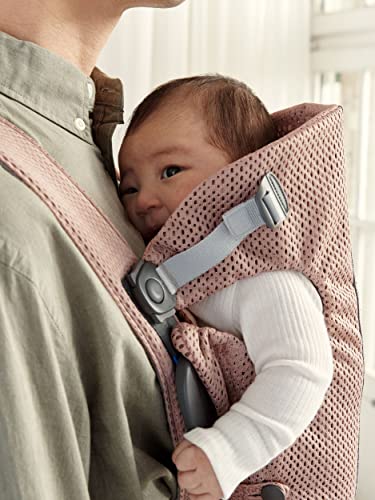 BabyBjörn Baby Carrier Mini, 3D Jersey, Light Beige | Newborn Carrier (7-25 lbs), Ergonomic, Easy-to-Use