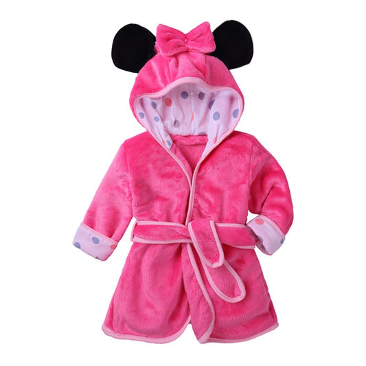 Bowknot Hooded Robe Warm Soft Sleepwear Housecoat