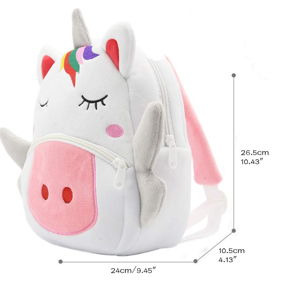 Toddler Backpack for Boys and Girls, Cute Soft Plush Animal Cartoon Mini Backpack Little For Kids 2-6 Years (Cows)