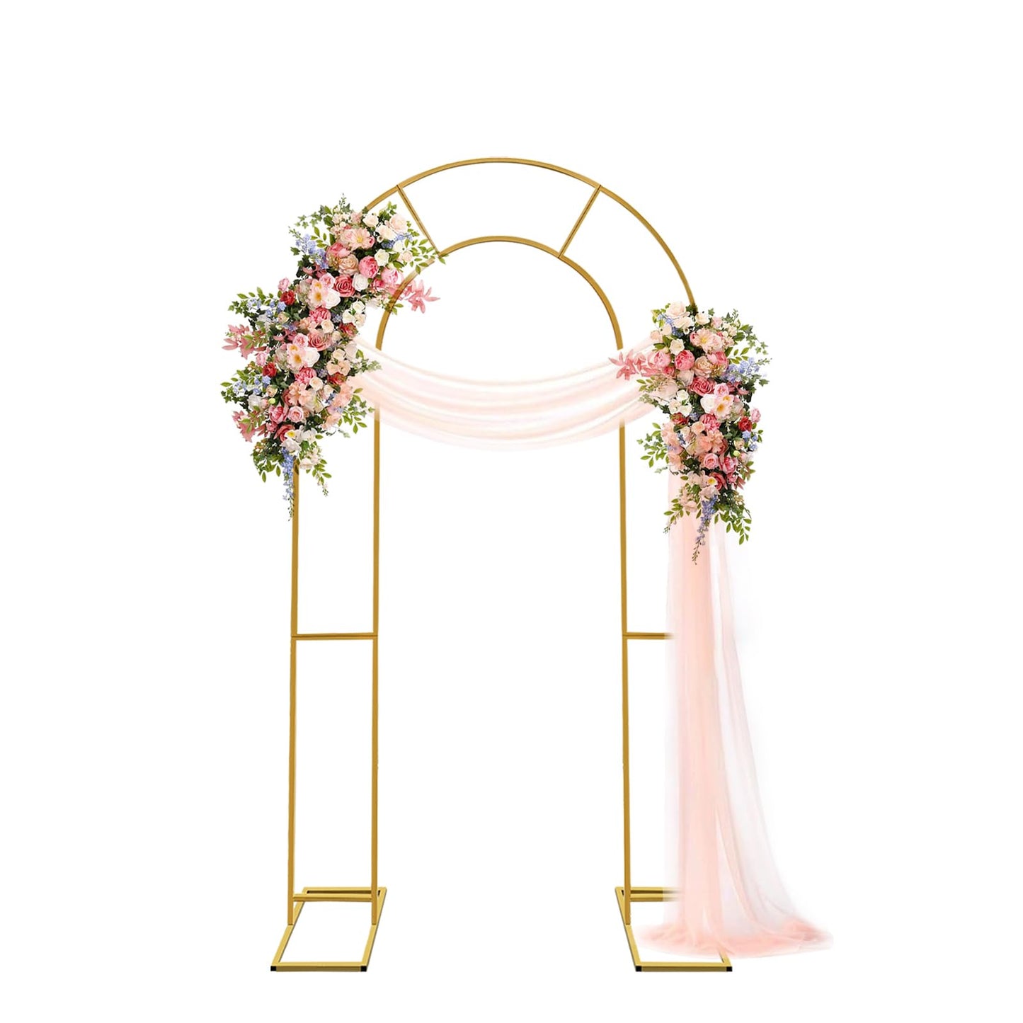 Double Arch Backdrop Stand Metal Open Arch Backdrop Frame U Shaped Wedding Arches for Ceremony Baby Shower Garden Birthday Party Decoration (Gold, 6FT×3FT)
