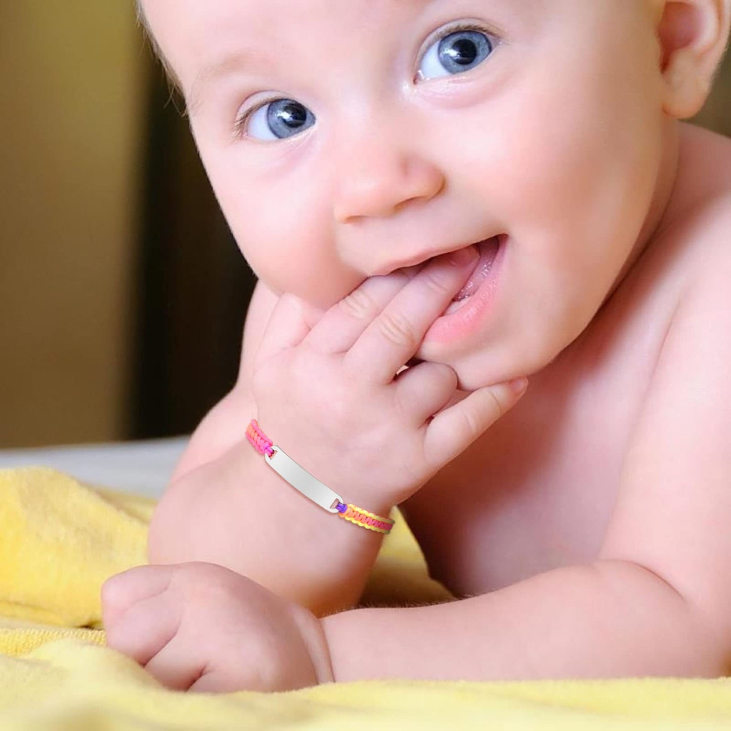 Personalized Baby Bar Bracelet : 18K Gold Plated Custom Name ID Plate Bracelet for Children Toddler from Mom, Engraved Kid Name for Daughter Son, New Born Birthday Gift,Adjustable,Nickel free