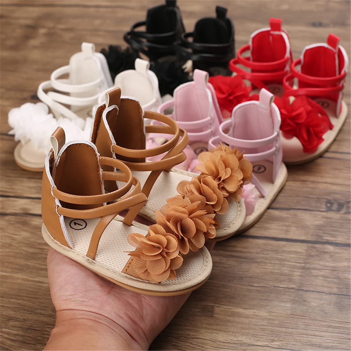 COSANKIM Baby Girl Sandals Rubber Sole Summer Outdoor Infant First Walker Crib Dress Shoes Baby Sandals