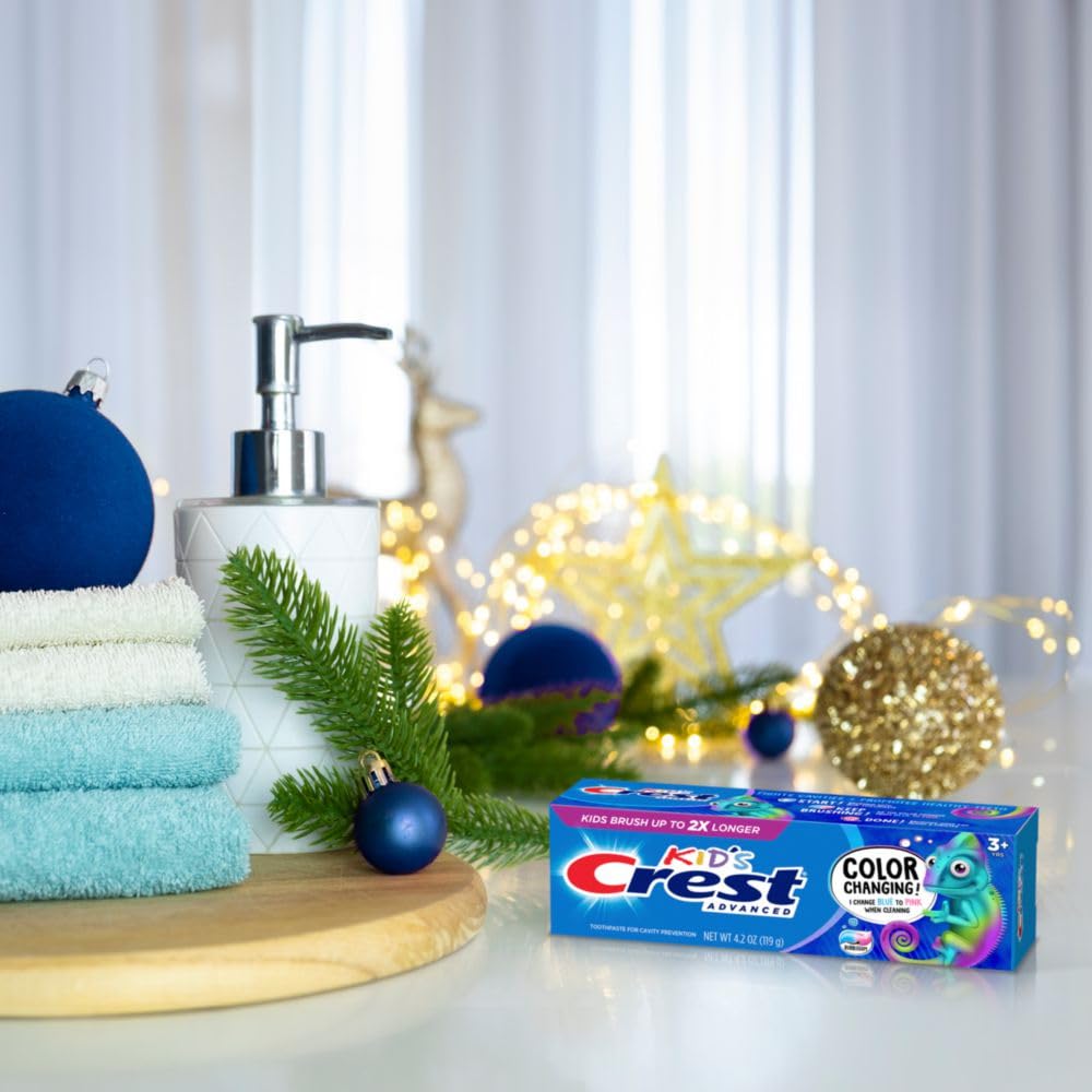 Crest Advanced Kid's Fluoride Toothpaste, Bubblegum Flavor, 4.2 oz, 3 Count, Color-Changing Anticavity Toothpaste