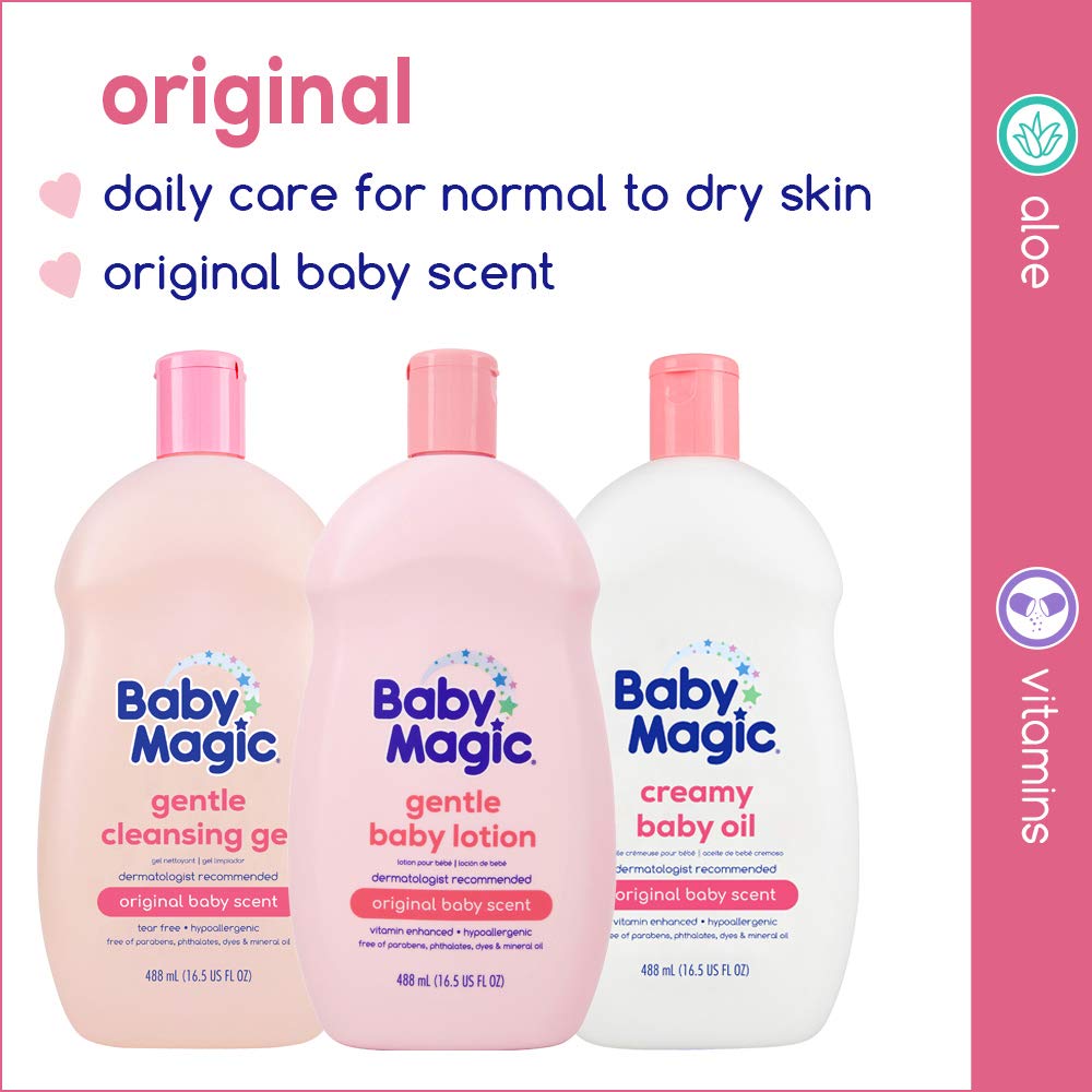 Baby Magic Gentle Baby Lotion 9oz Vitamins & Aloe Free of Parabens, Phthalates, Sulfates and Dyes, Camellia Oil & Marshmallow Root, 9oz (Pack of 1)