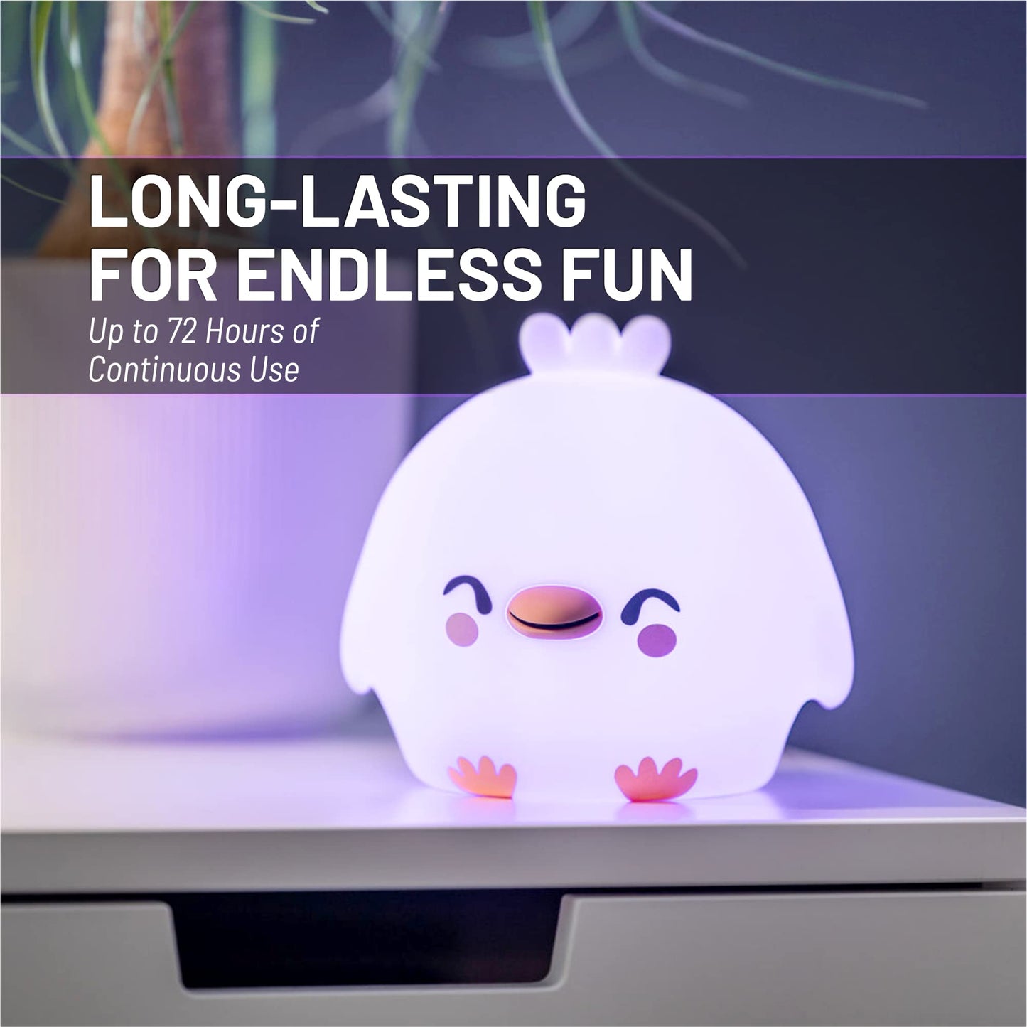 Lumipets Remote Control Silicone Night Light for Kids - Pig Design with 9 Soft Colors & Sleep Timer - Rechargeable, Battery-Operated Lamp for Bedroom | Baby Nursery, Toddler, Girls, Boys