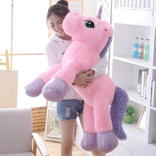 Giant Unicorn Stuffed Animal Toys,Soft Large Unicorns Plush Pillow for Bedroom, Valentines, Pink, 39.4"
