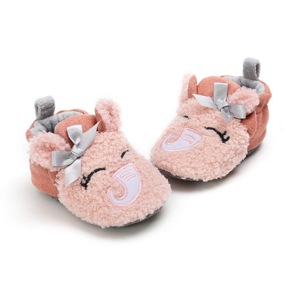 Baby Boys Girls Soft Plush Slippers Cartoon Toddler Infant Warm Winter House Shoes