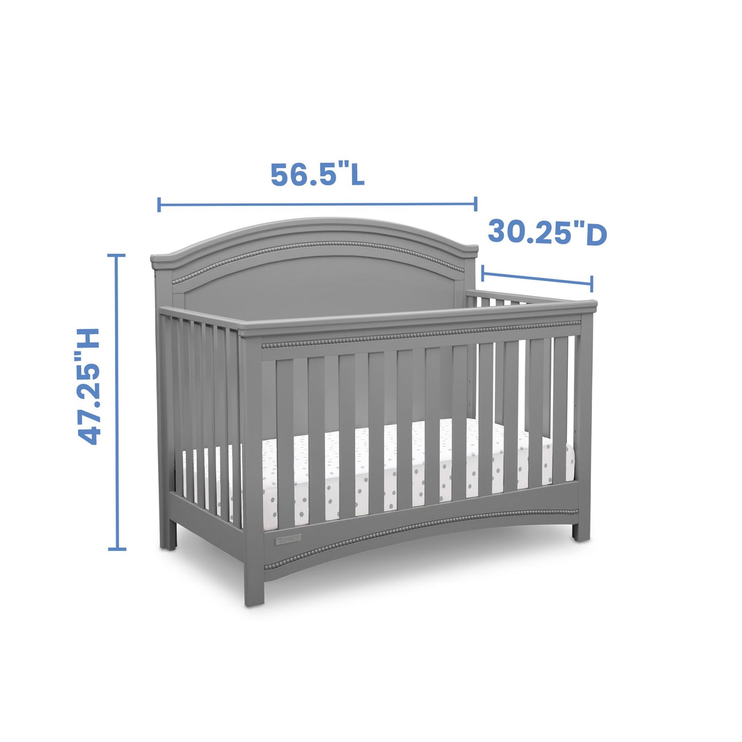 Delta Children Simmons Kids SlumberTime Emma Convertible Crib N More, Grey