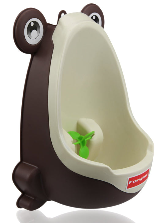 Cute Frog Potty Training Urinal for Boys with Funny Aiming Target - Coffee