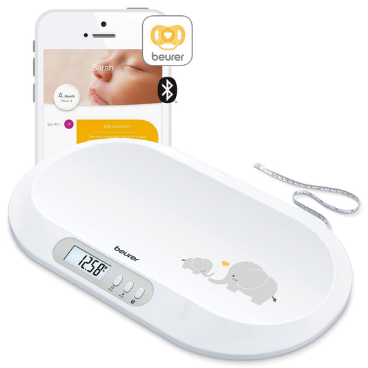 Beurer BY82 Multifunctional Baby Scale for Infants, Pets, Kids, & Adults up to 396lbs, Measures in 4 Units with Backlit Digital Display & Hold Function for Accuracy, Animal Scale for Cats and Dogs