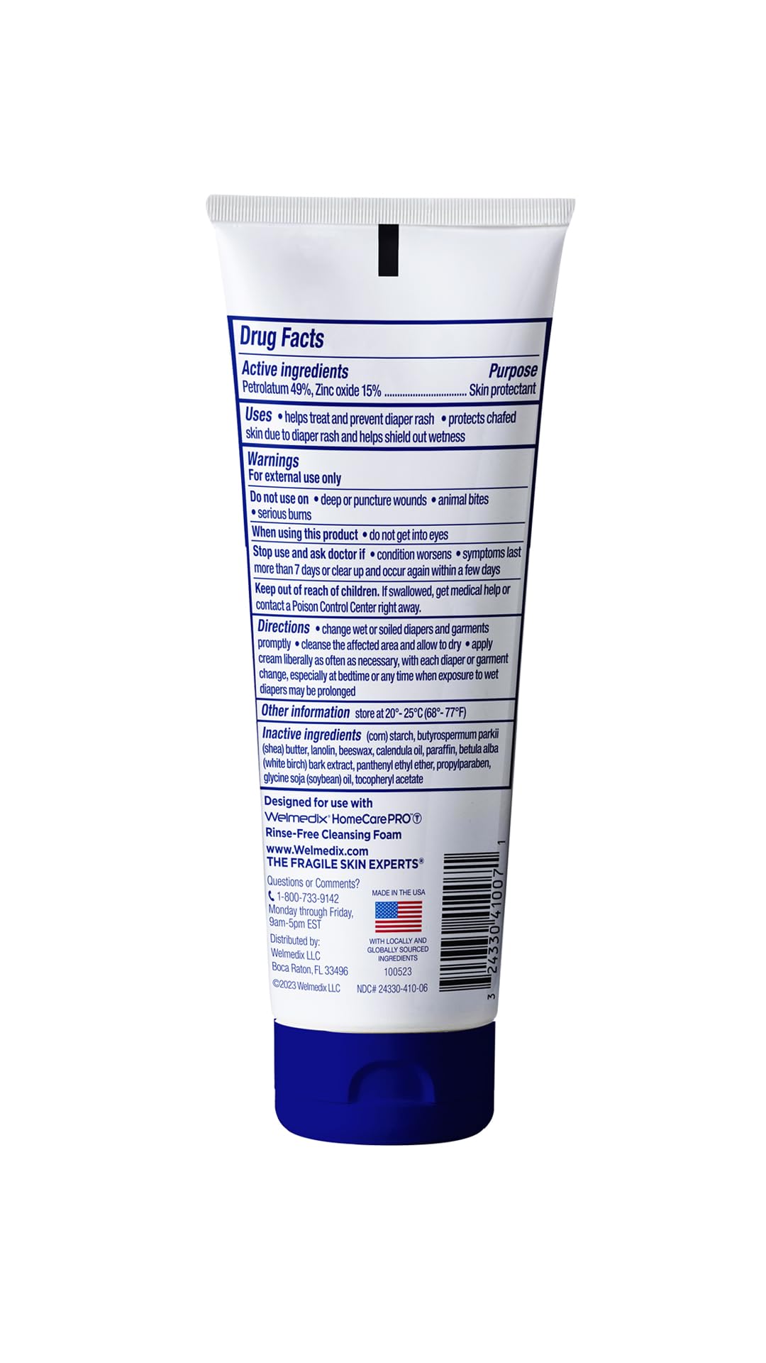 Rapid Relief Diaper Rash Cream with Zinc Oxide, Hospital Grade Barrier Cream for Adults, and Babies with Fragile or Sensitive Skin (4oz Tube, Pack of 3)