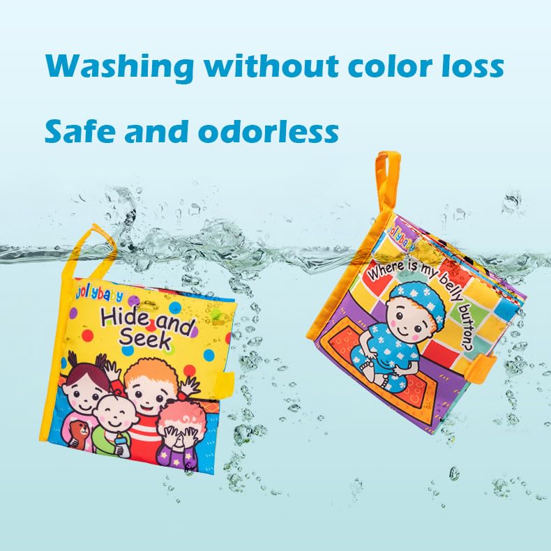 Baby Soft Cloth Books, Touch & Feel Crinkle Activity Interactive Book, Early Development Stroller Toys for Infants and Toddlers (Peek a Baby)