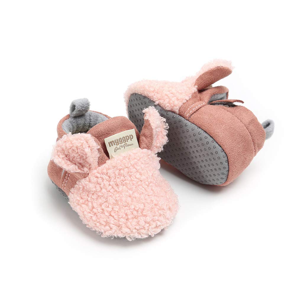 Baby Boys Girls Soft Plush Slippers Cartoon Toddler Infant Warm Winter House Shoes