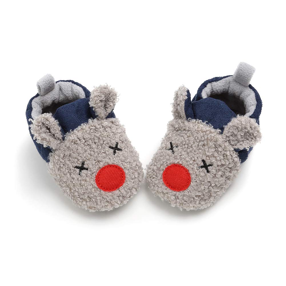 Baby Boys Girls Soft Plush Slippers Cartoon Toddler Infant Warm Winter House Shoes