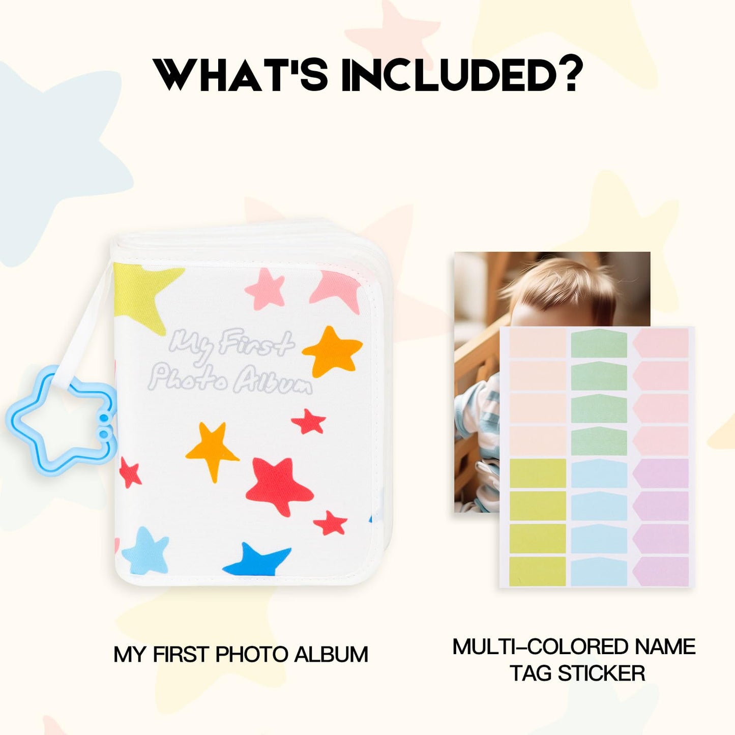Baby's My First Photo Album for Baby Holds 21 4x6 Photos, Baby Photo Album Soft Cloth Family Book, My First Family Album for 4x6 Baby Shower Kids Toddlers Family Pictures, Toddler Photo Album (Blue)