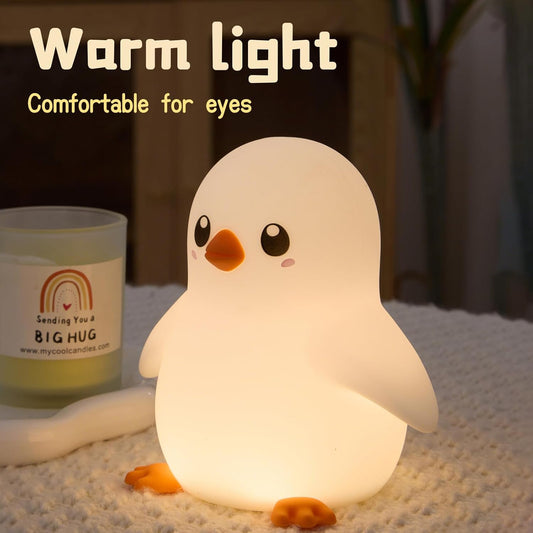 Night Light for Kids, Cute Silicone Night Light, Soft Glow, Animal Night Lamp(Penguin), Cute Light for Children's Room Decoration, Funny Gifts Stuff for Boys Girls Baby, Rechargeable
